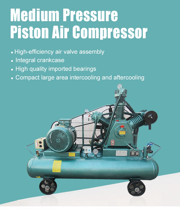 7.5kw 10HP Piston Middle Pressure Air Compressor Used for Pipeline Ppressure Test of Oil Exploration, Sweeping Lines, Gas Lift and Other Projects